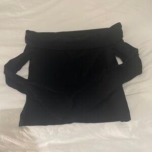 Zara black off shoulder long sleeve sweater / top